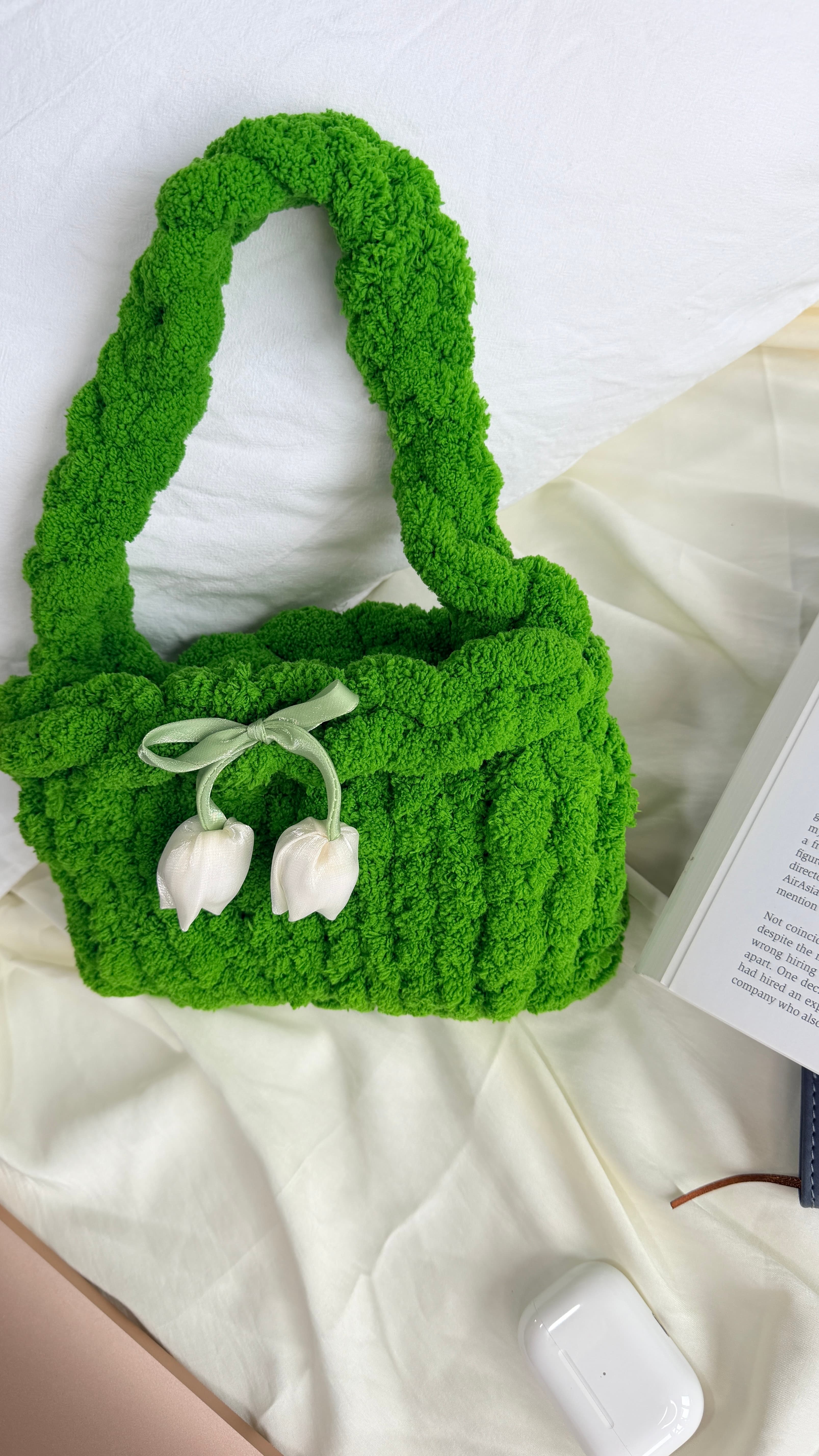Tulip Garden | Handmade Fluffy Crochet Bag