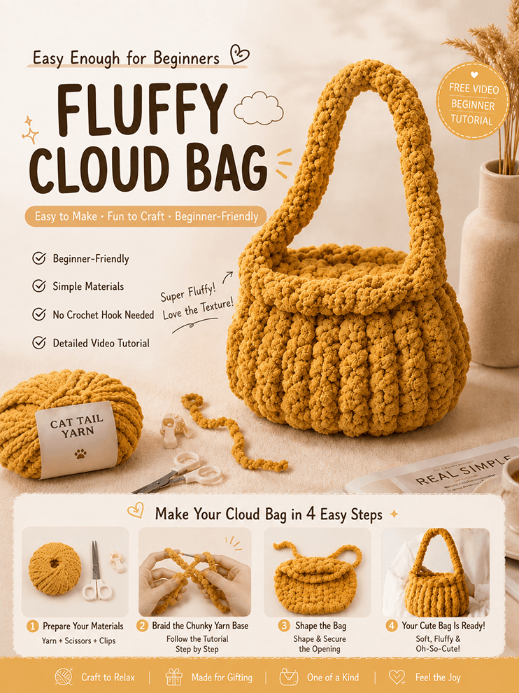 【Soft Cloud Bag】DIY Craft Kit|Beginner Friendly|Tutorial Included
